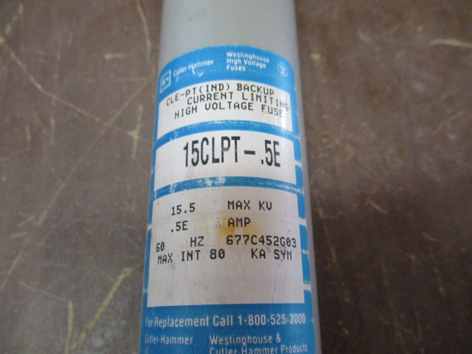 Cutler-Hammer CLE-PT Fuse 15CLPT-.5E 15.5kV 0.5E 60Hz Used