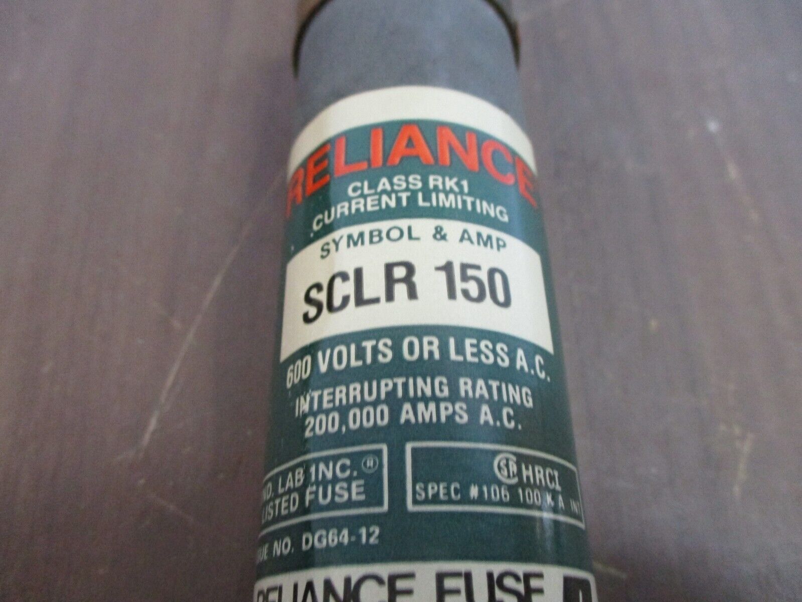 Reliance Fuse SCLR 150 150A 600V New Surplus