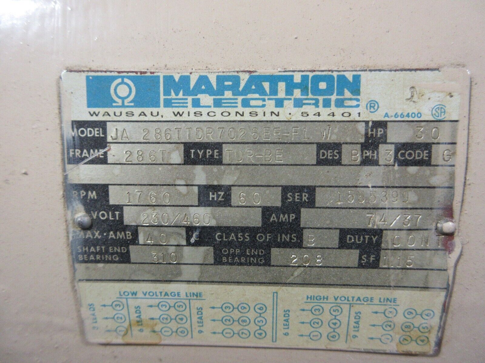 Bell & Gossett 6X6X12 Pump VSC-S 10-3/4 BFW RHR Q62901 540GPM 30HP 1750RPM Used