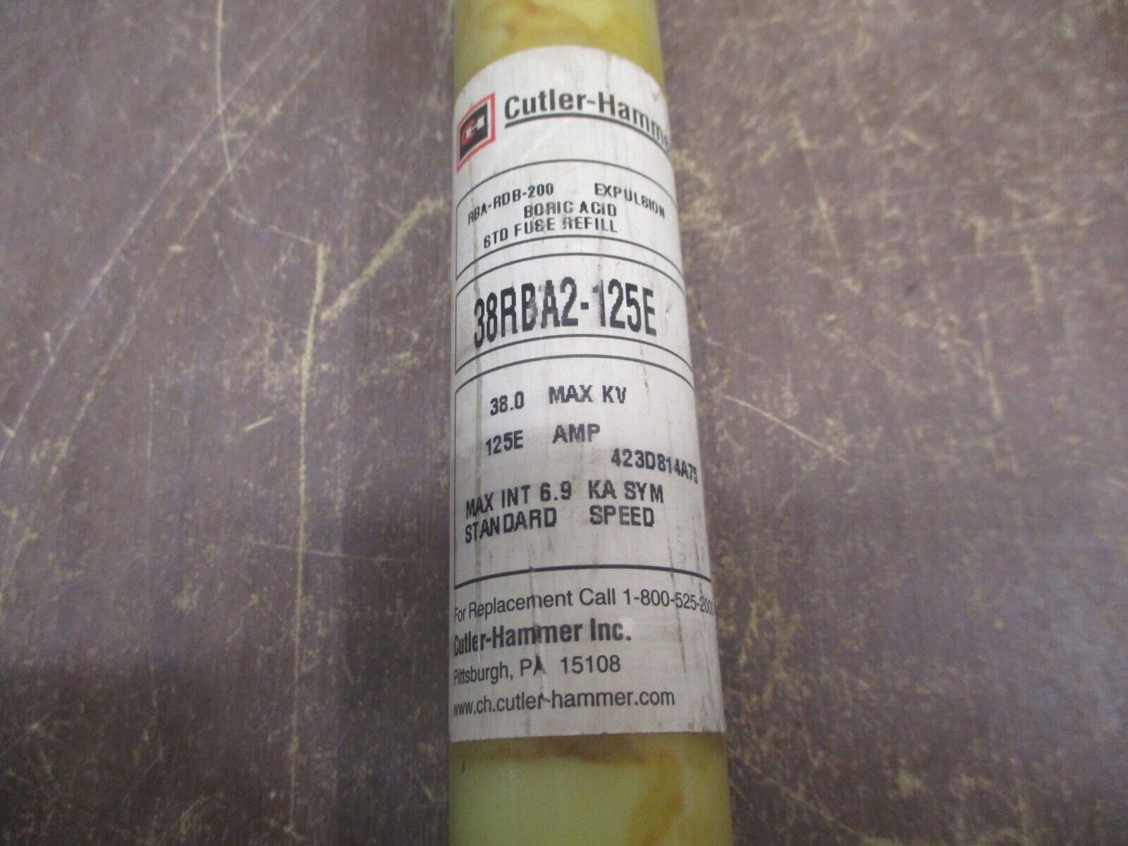Cutler-Hammer Fuse Refill 38RBA2-125E 38.0kV 125E Used