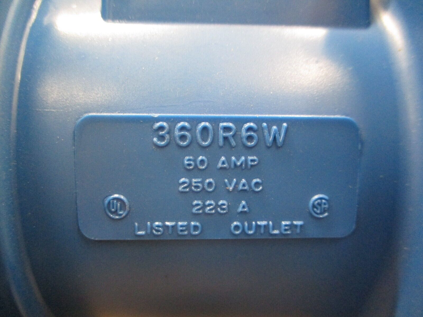 Hubbell Receptacle w/ Base 360R6W 60A 250V Used