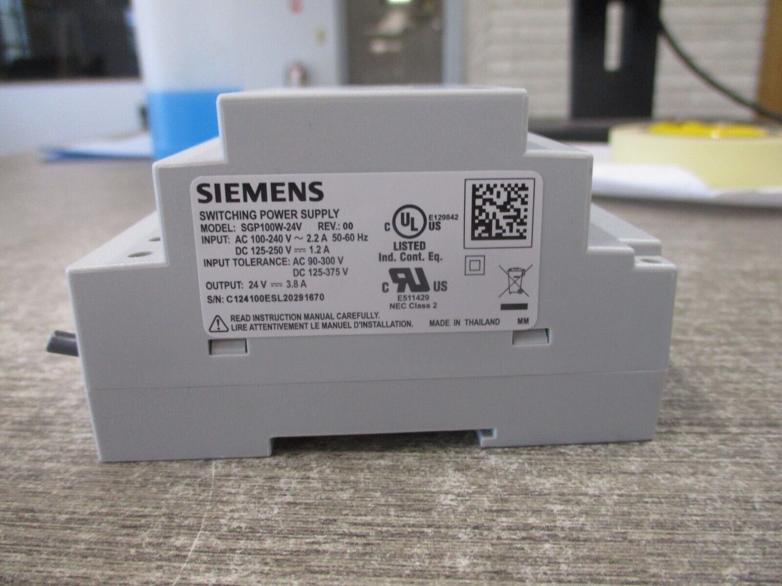 Siemens Switching Power Supply SGP100W-24V Rev.00