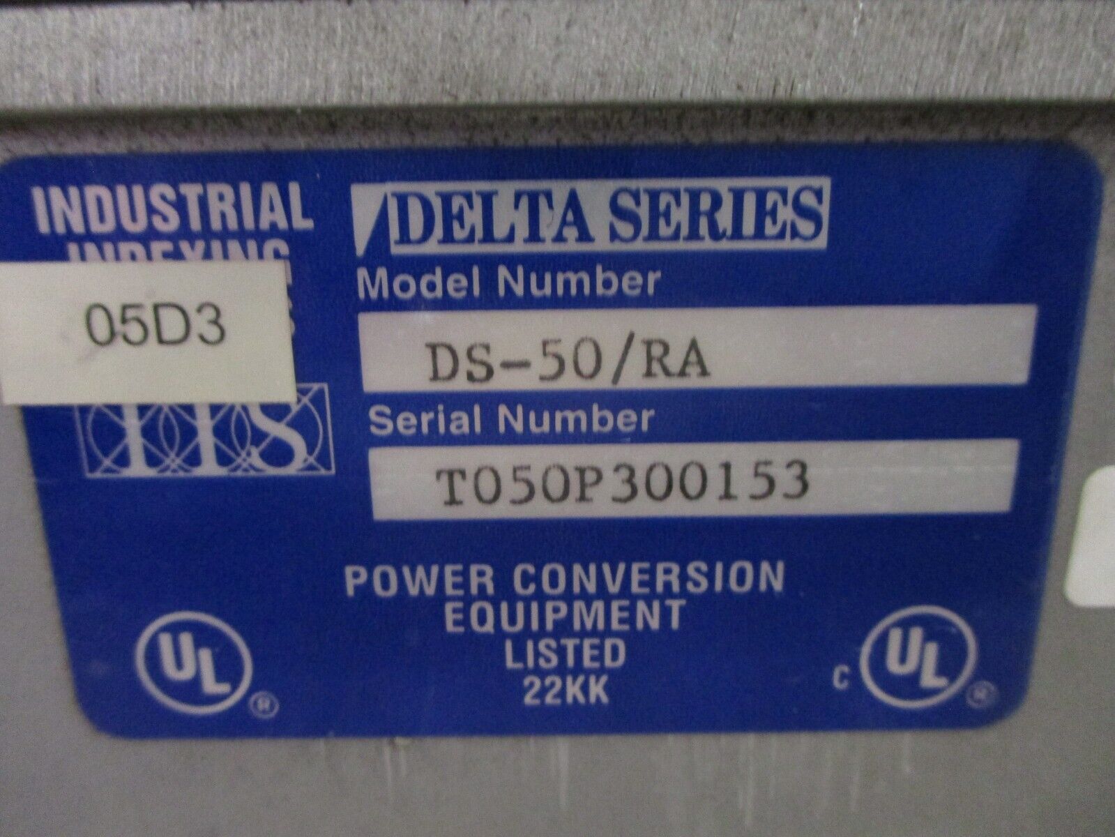 Industrial Indexing Systems Delta Servo Drive DS-50/RA *Broken Vent Siding* Used