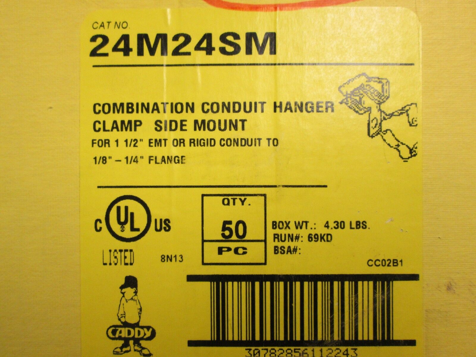 Caddy Side Mount Combination Conduit Hanger 24M24SM Box of 40 Pcs.