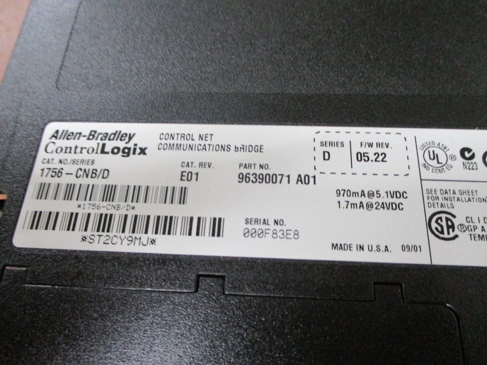 Allen-Bradley ControlLogix Control Net Comm. Bridge Module 1756-CNB/D Rev.E01