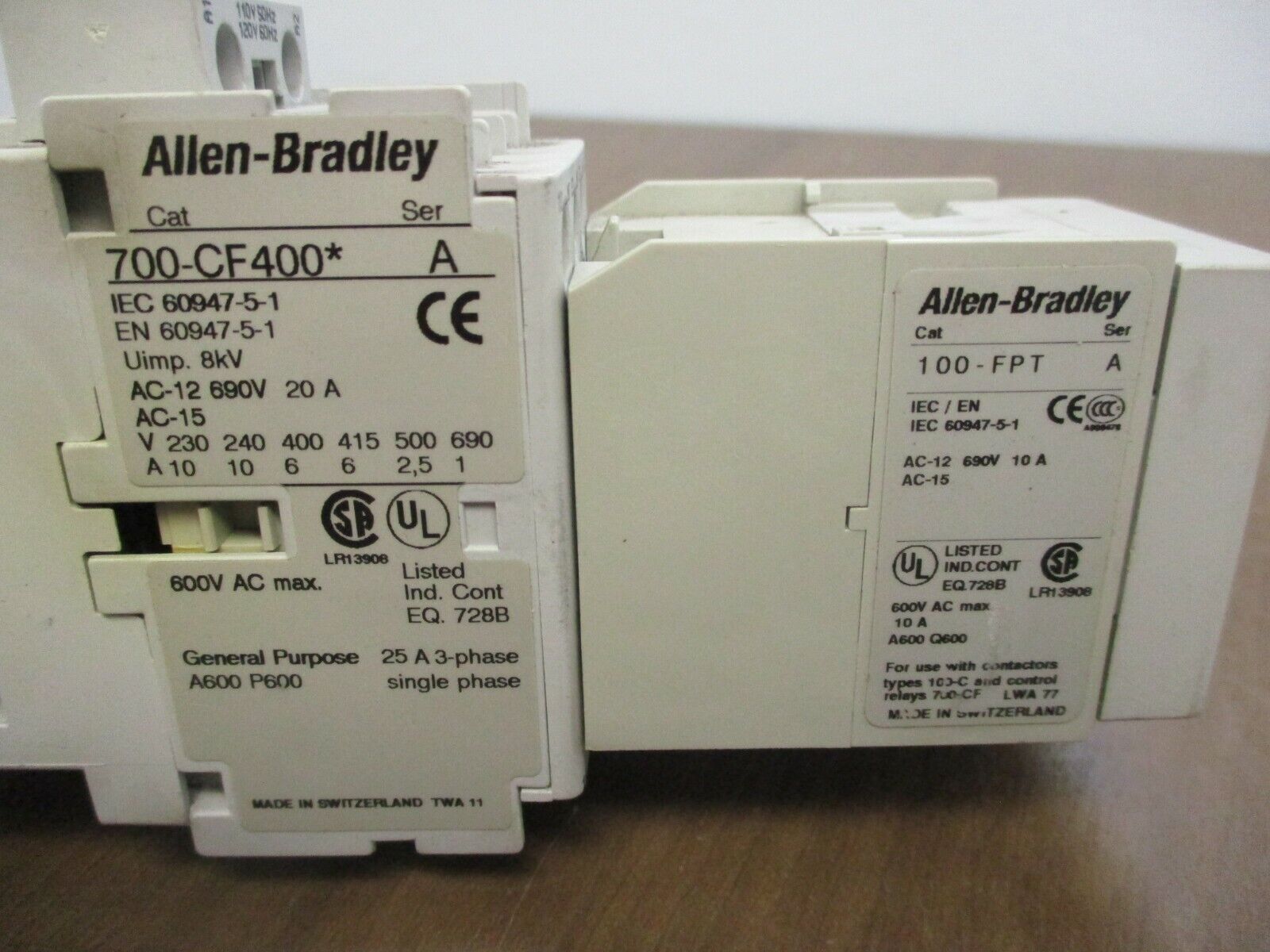 Allen-Bradley Contactor w/ Timing Relay 700-CF400*/100-FPT 120V Coil Used