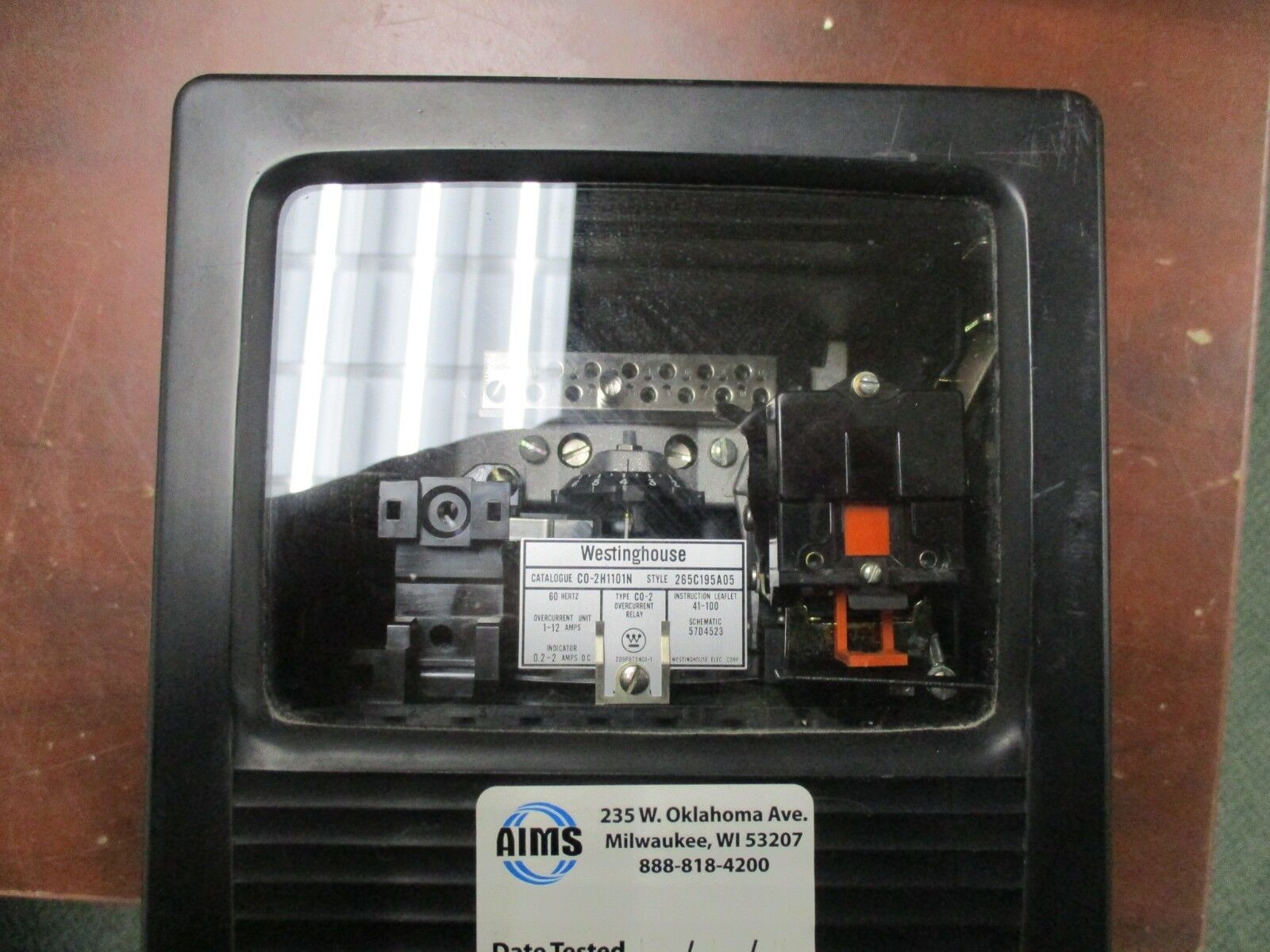 Westinghouse Type C0-2 Overcurrent Relay C0-2H1101N Style: 265C195A05 Used