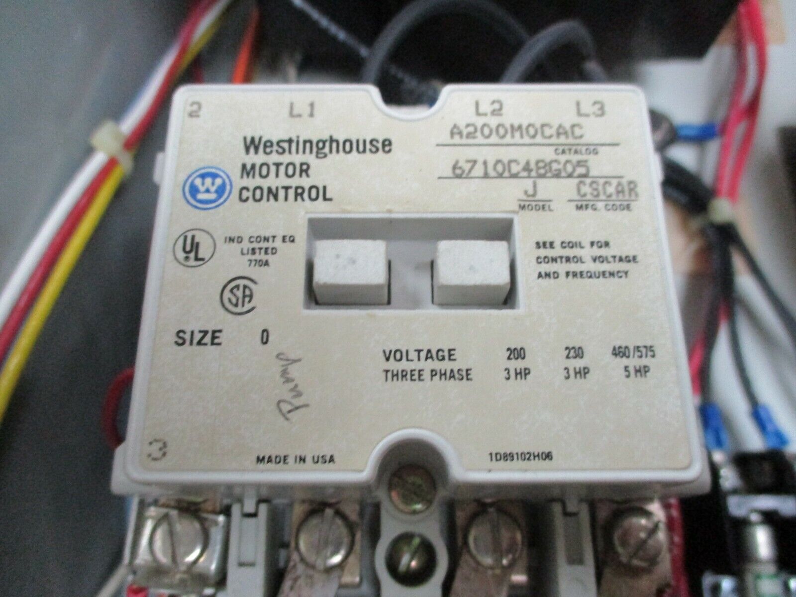 Westinghouse Fusible Size 0 Double Combination A21450AAA-AB5LTT4 19A 600V Used