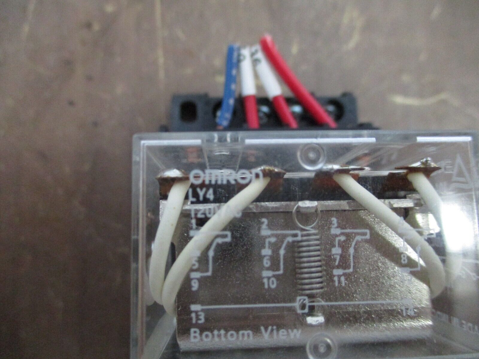 Omron Relay w/ Base LY4 120V Coil Used