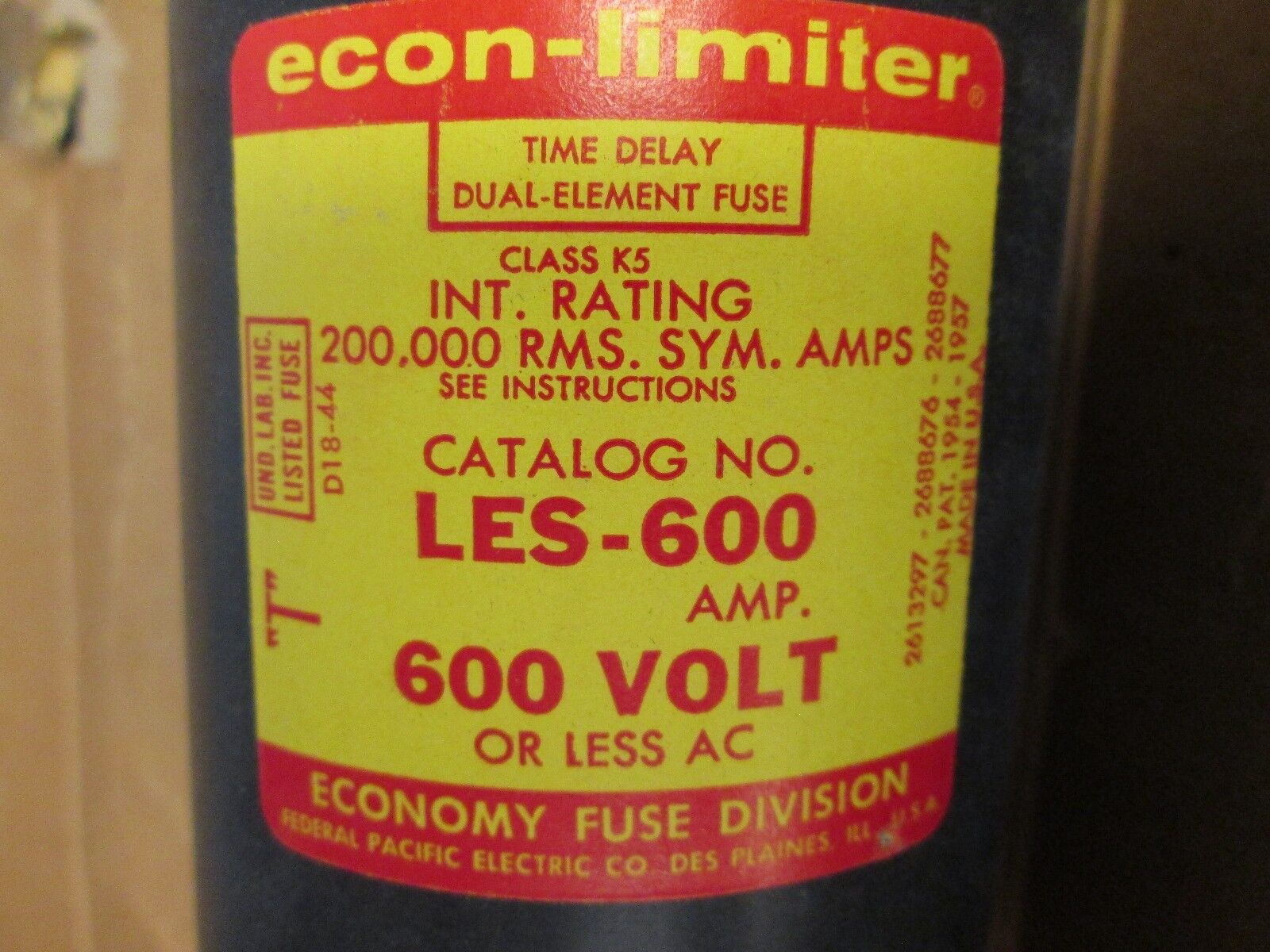 Economy Econ-Limiter Fuse LES 600 600V 600A New Surplus