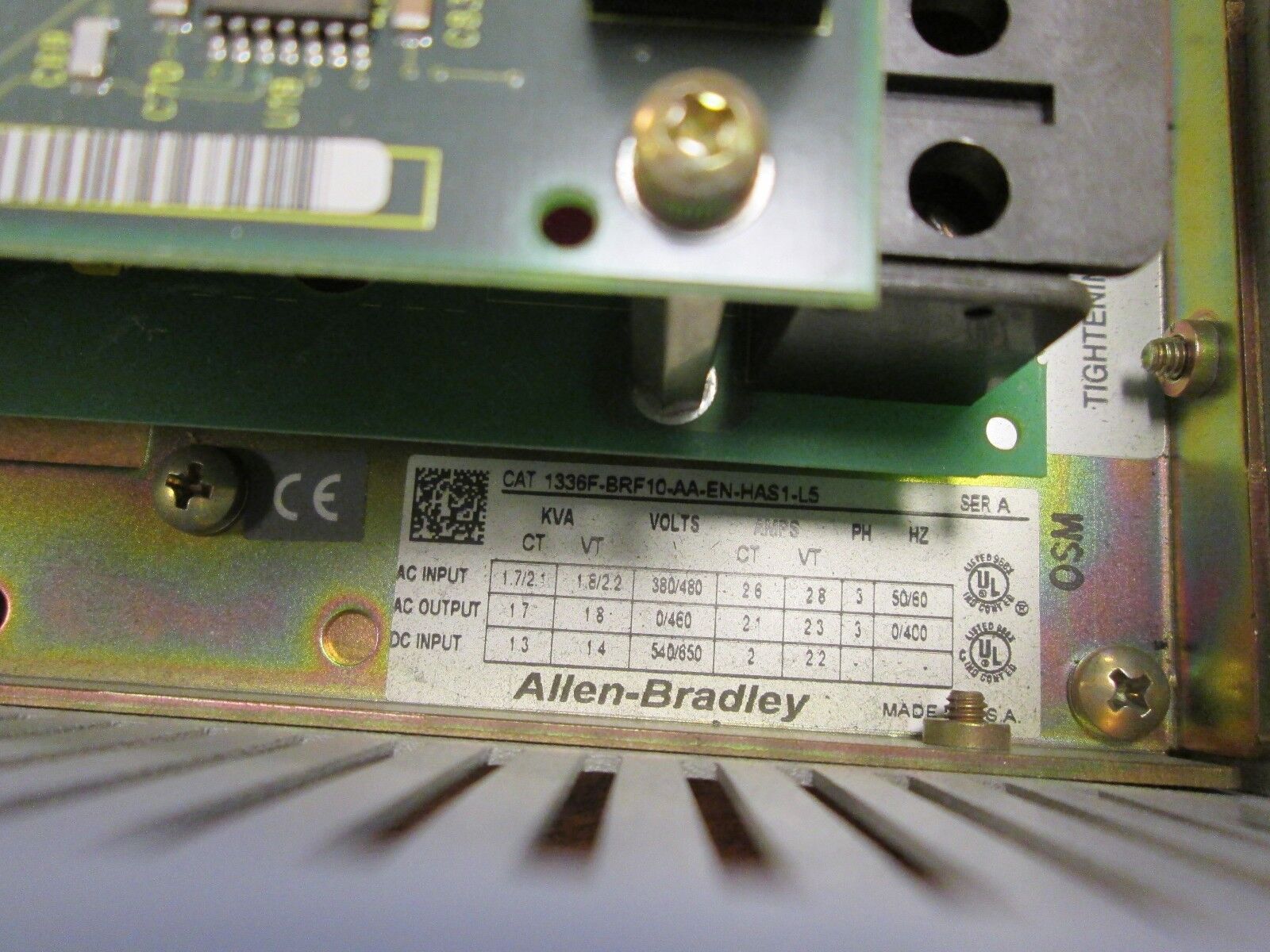 Allen-Bradley 1336 Plus II Ac Drive 1336F-BRF10-AA-EN-HAS1-L5 Used