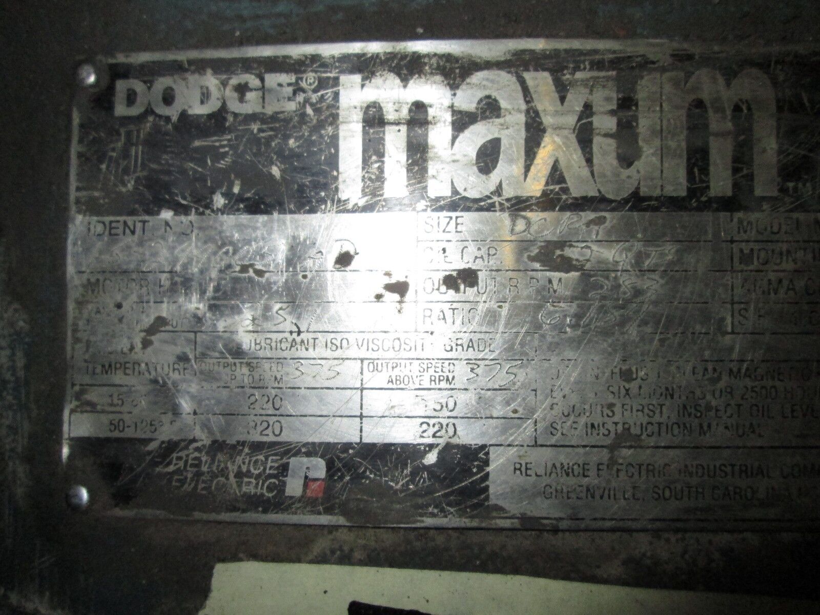 Dodge Maxum DCR 1 6.184 Ratio 25.1 HP 283 Output RPMs Used