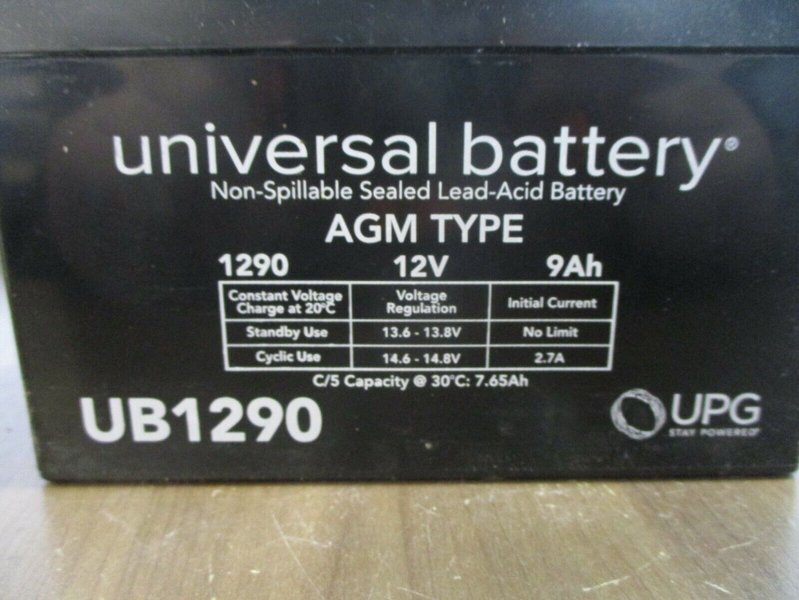 UPG AGM Type Universal Battery UB1290 Non-Spillable Sealed Lead-Acid Battery 12V