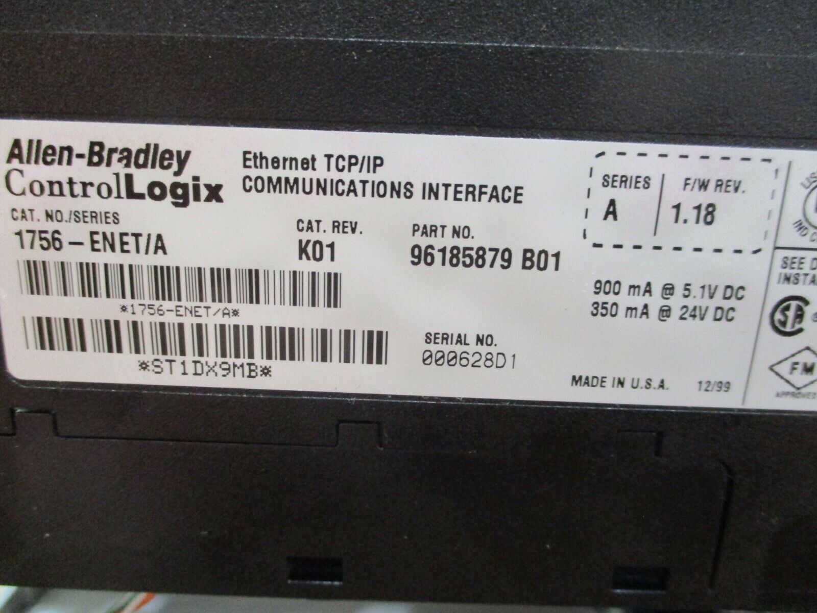 Allen-Bradley ControlLogix Ethernet TCP/IP Comm Interface 1756-ENET/A, Used