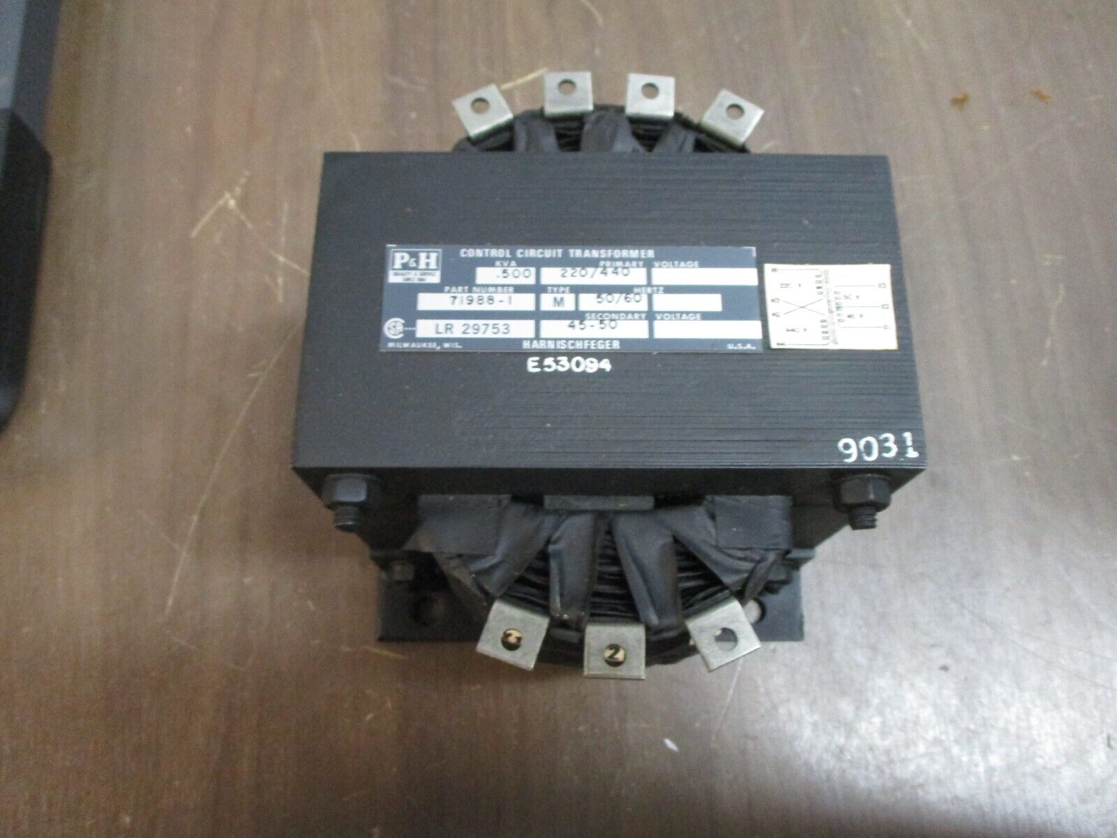 P&H Control Transformer 71988-1 0.500kVA Pri: 220/440V Sec: 45-50V 50/60Hz