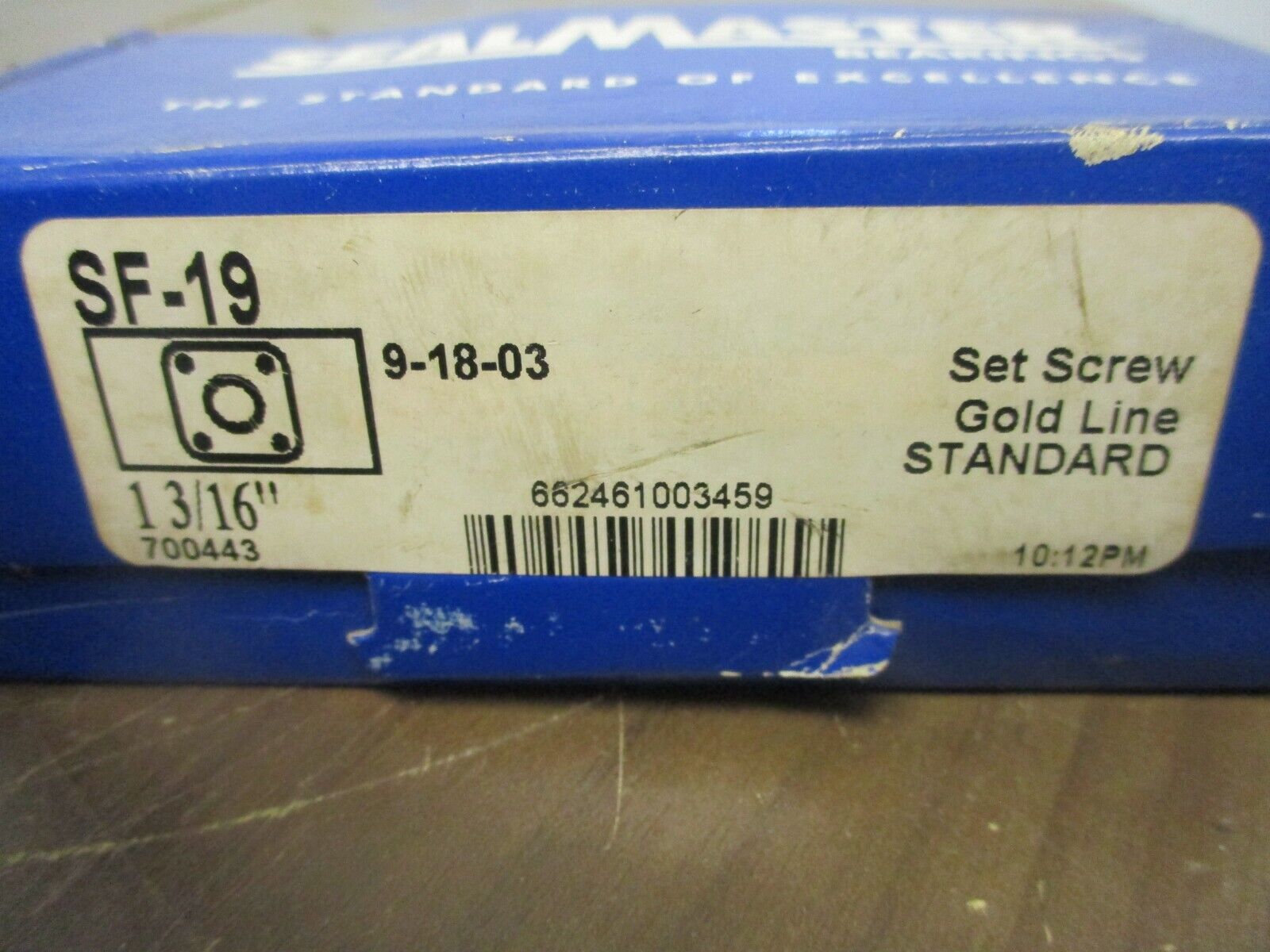 SealMaster Gold Line Flange Bearing SF-19 1 3/16" New Surplus