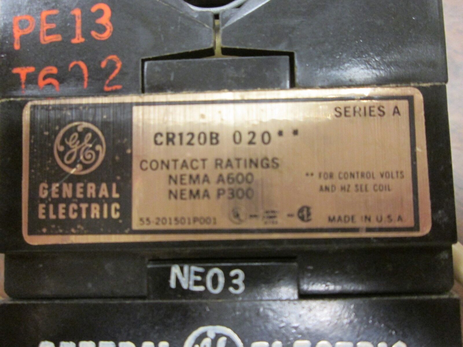 GE Relay CR120BO 6022 120V Coil Used