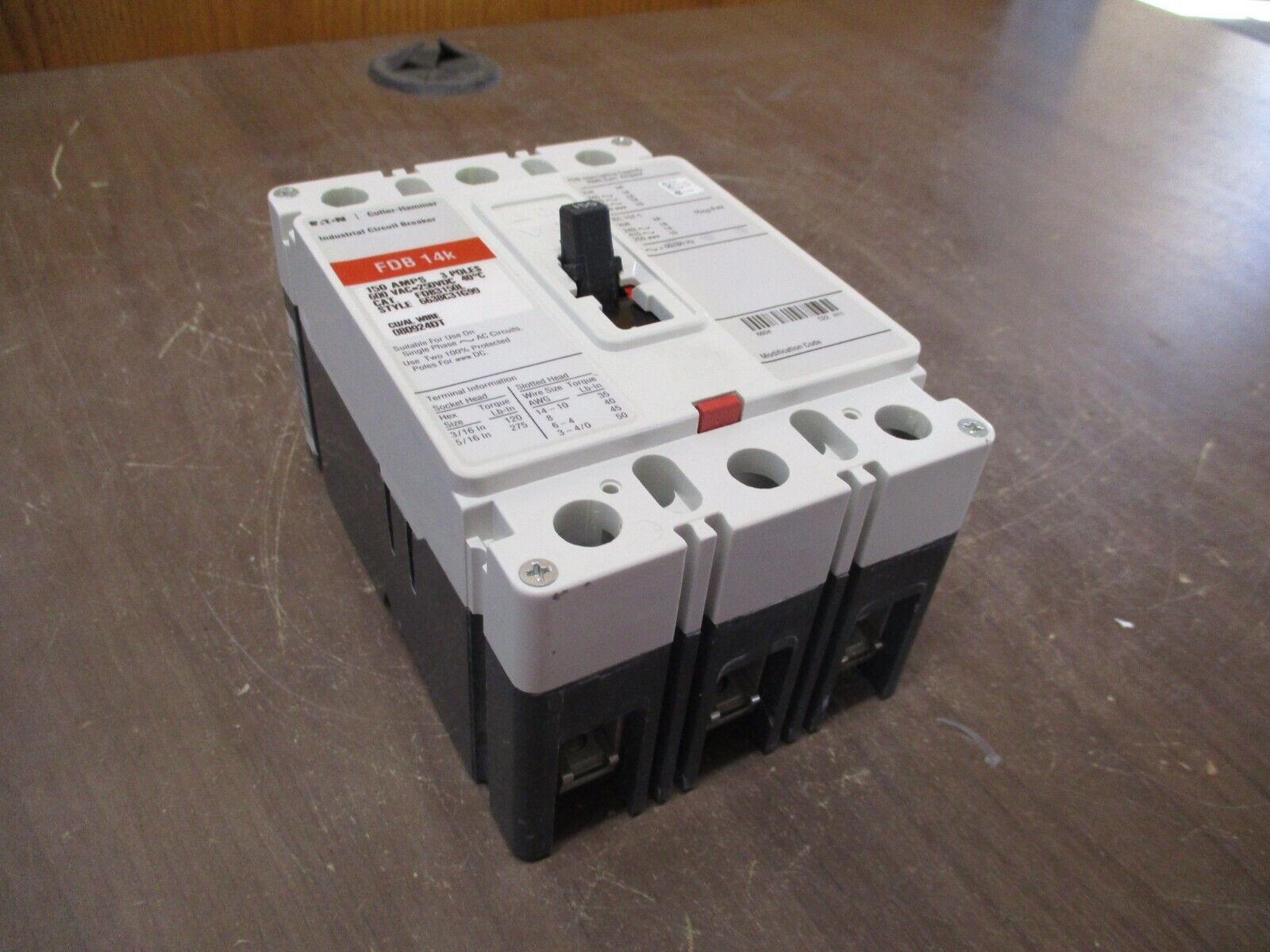 Cutler-Hammer Circuit Breaker FDB3150L 150A 600V 3P New Surplus