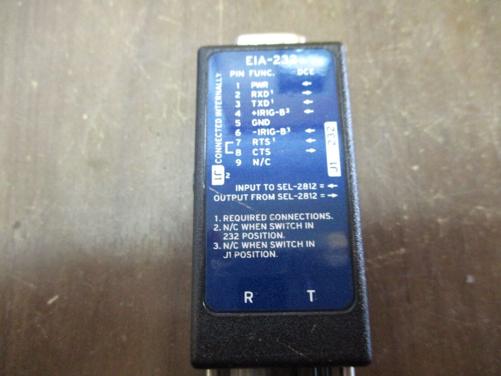 SEL Fiber-Optic Transceiver SEL-2812MTX0 EIA-232 Full Duplex Used