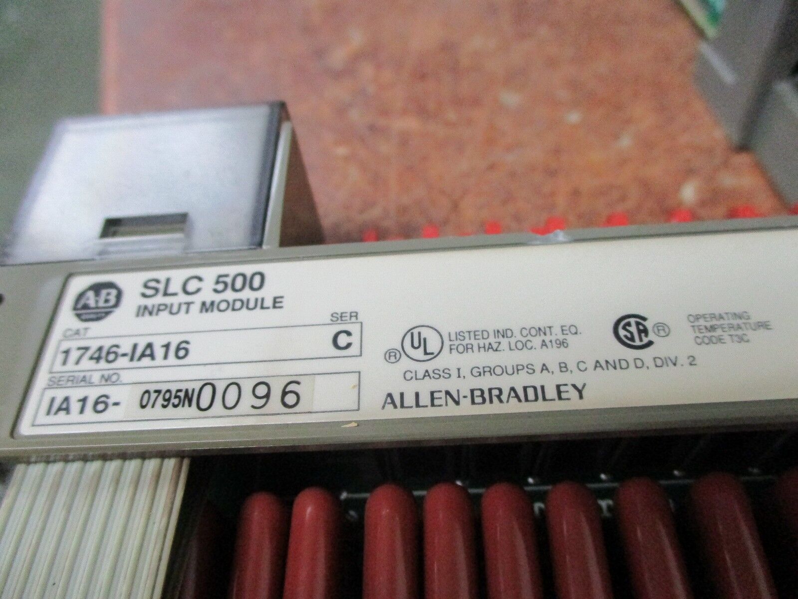 Allen-Bradley SLC500 Input Module 1746-IA16 Ser.C Input: 85-132VAC 50/60Hz Used