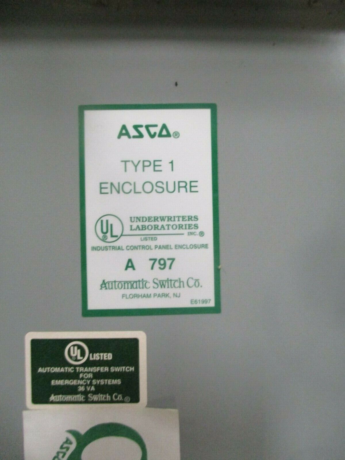 Asco Series 940 Automatic Transfer Switch 94033097C 30A 480Y/277V 60Hz Used