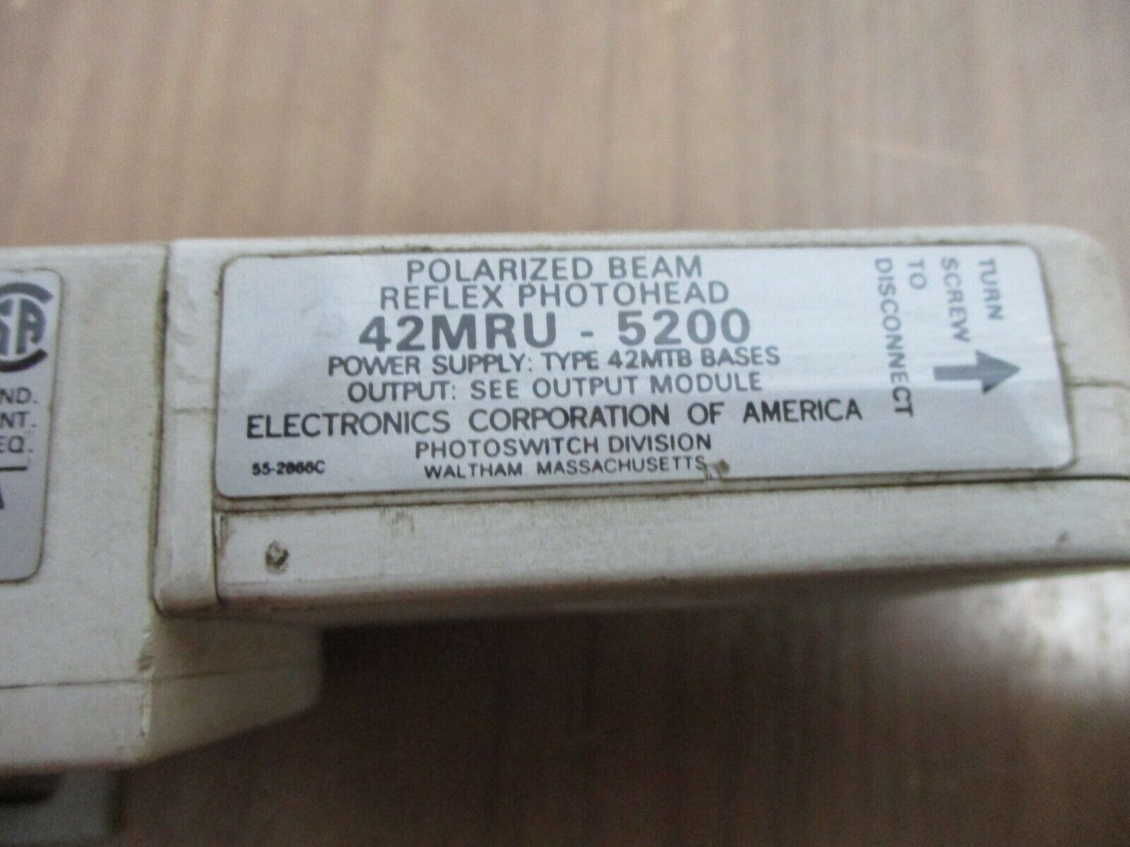 Electronics Corporation of America Polarized Beam Reflex Photohead 42MRU-5200