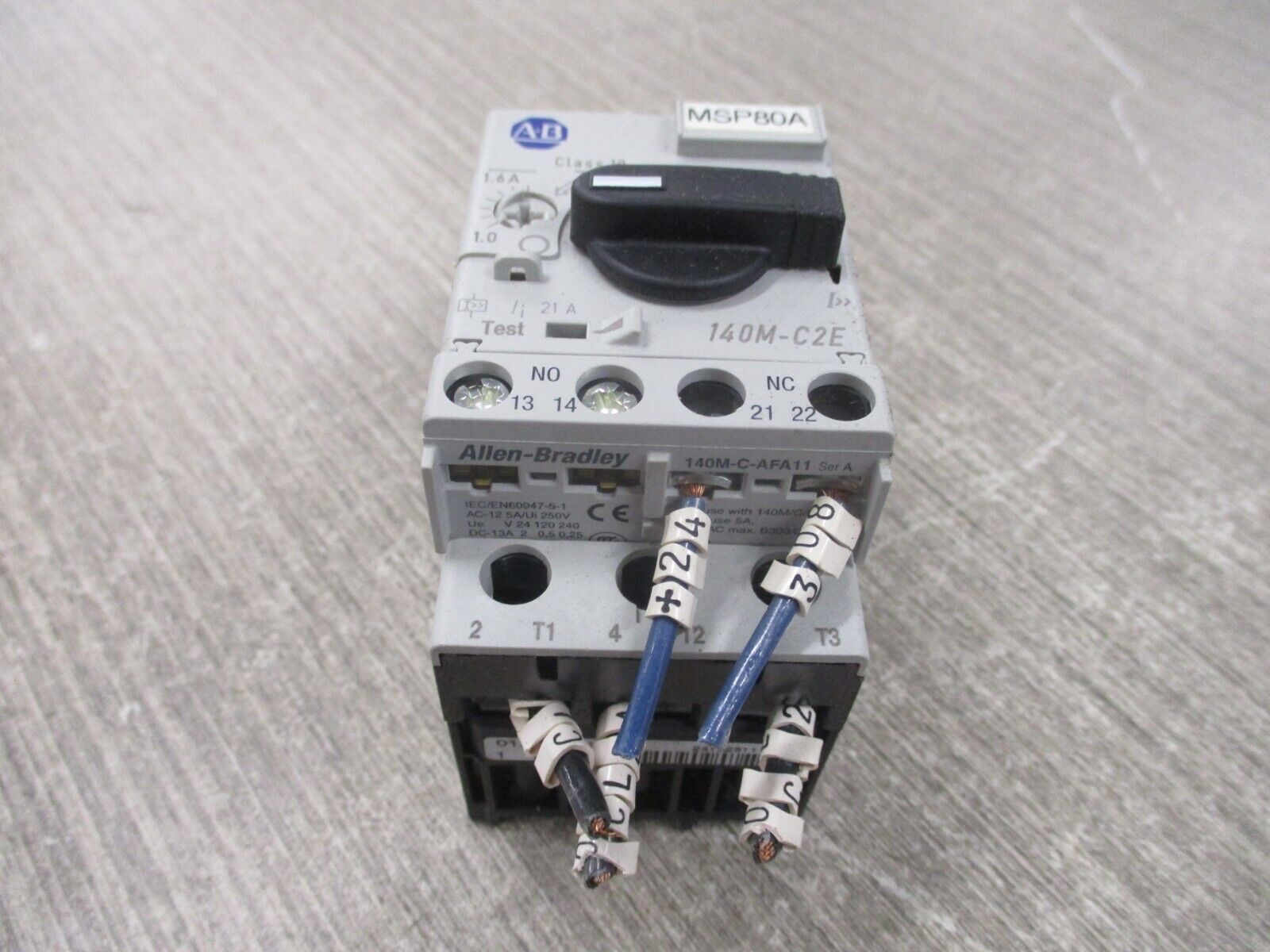 Allen-Bradley Manual Motor Protector 140M-C2E-B16 Ser. C Trip: 1.0-1.6A 600V Use