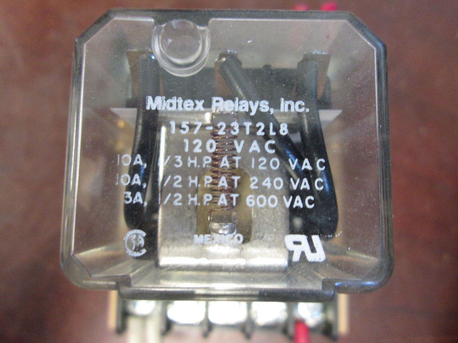 Midtex Relay w/ Base 157-23T2LB Autocon 56578646 Base 120VAC Used