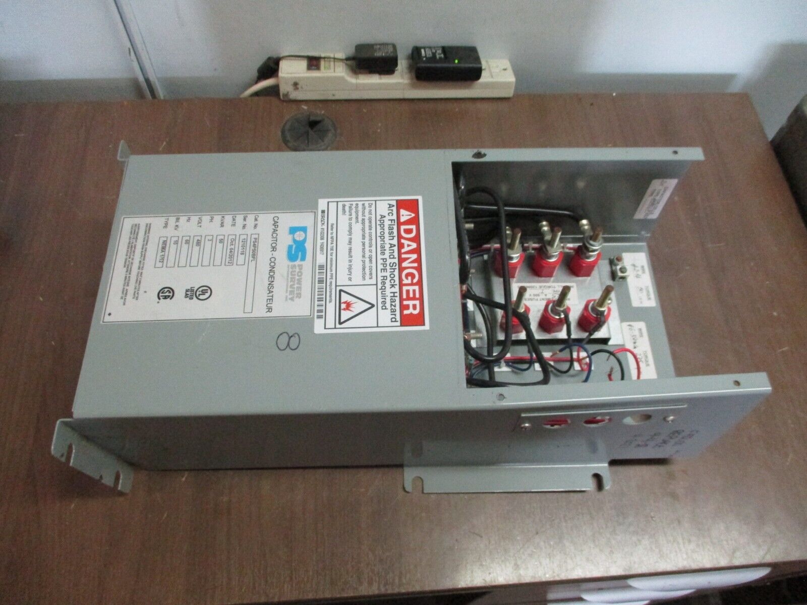 PS Capacitor PS4P50BFL 50KVAR 3Ph 480V 60Hz *No Cover* Used