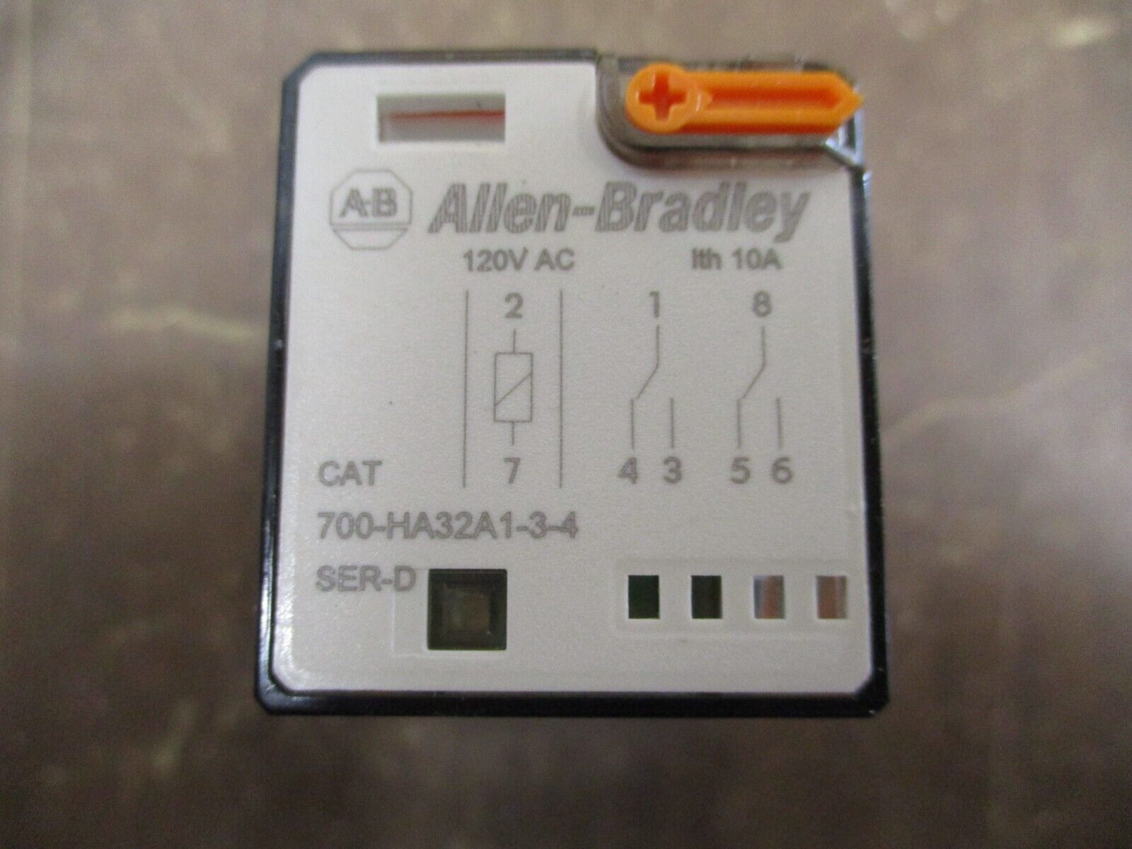 Allen-Bradley Relay 700-HA32A1-3-4 Ser. D 120V Coil w/ Base Used