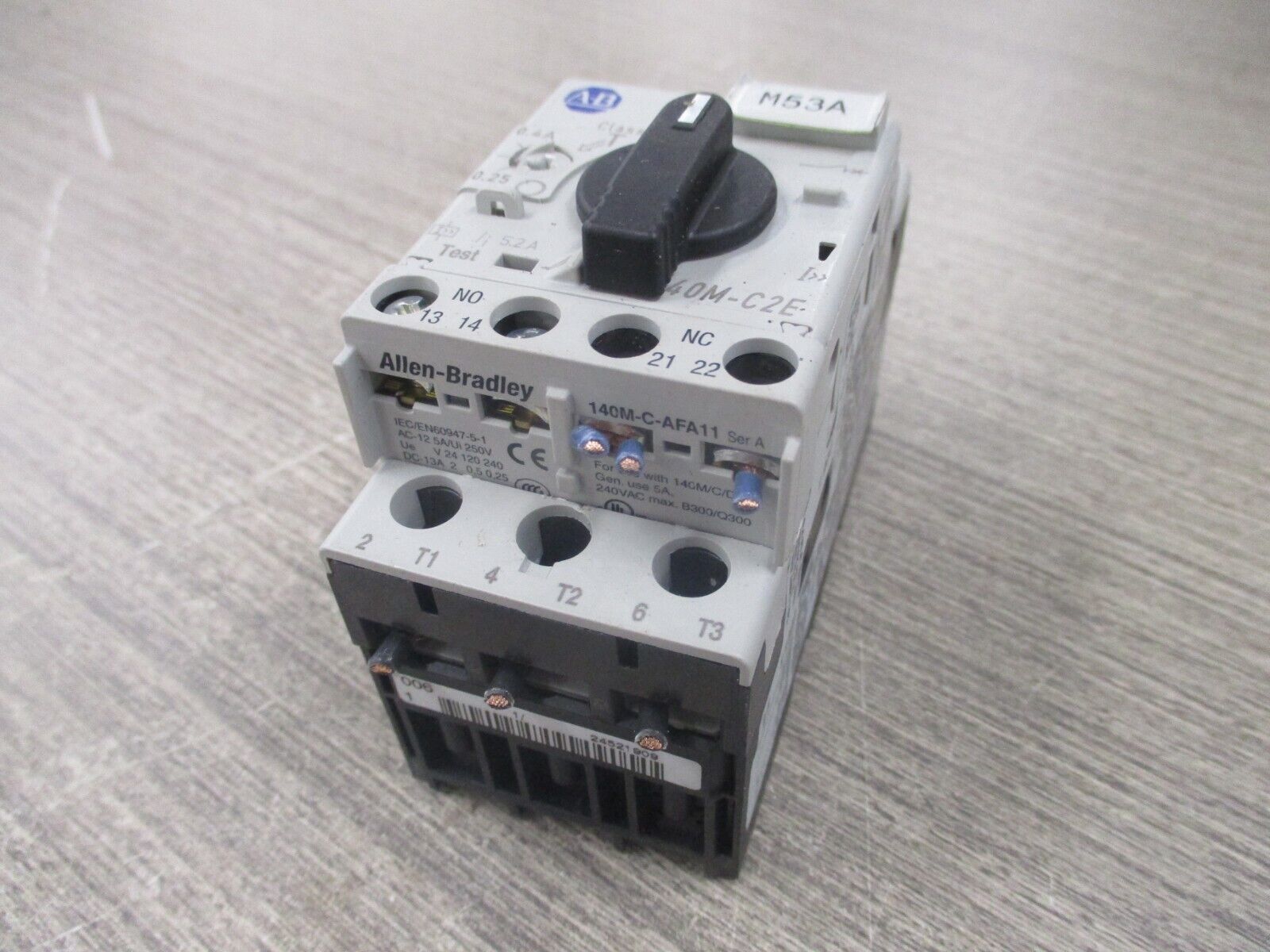 Allen-Bradley Manual Motor Protector 140M-C2E-A40 Ser. C Trip: 0.25-0.4A Used