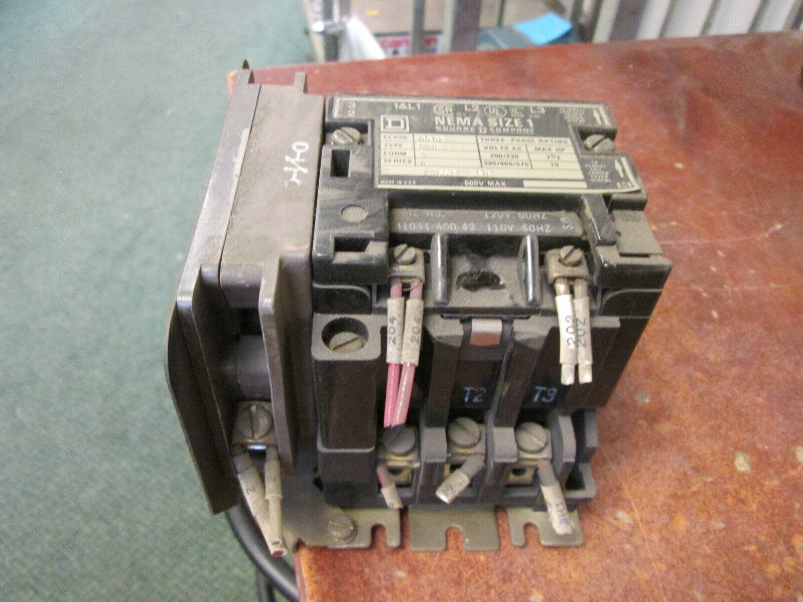 Square D Size 1 Contactor 8502 SC0 2 120V Coil 600V Used