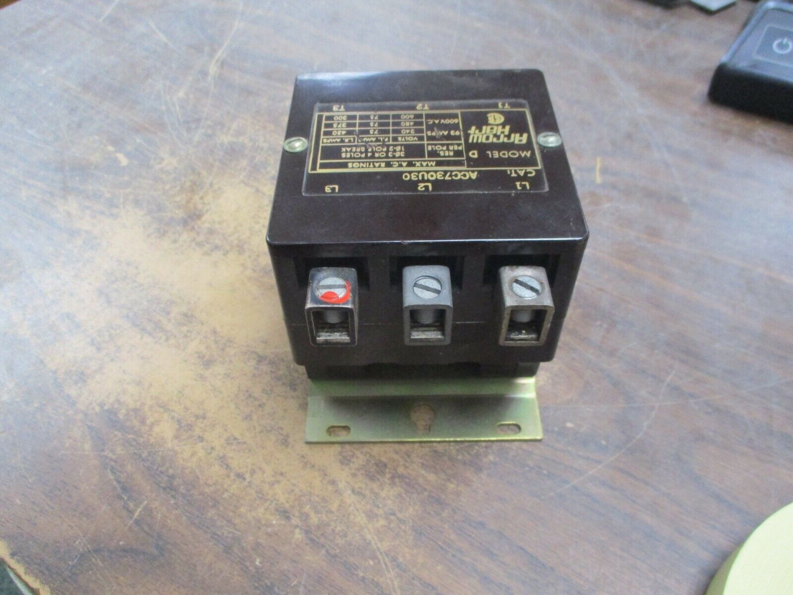 Arrow Hart Model D Contactor ACC730U30 208-240V Coil 75A 600V Used