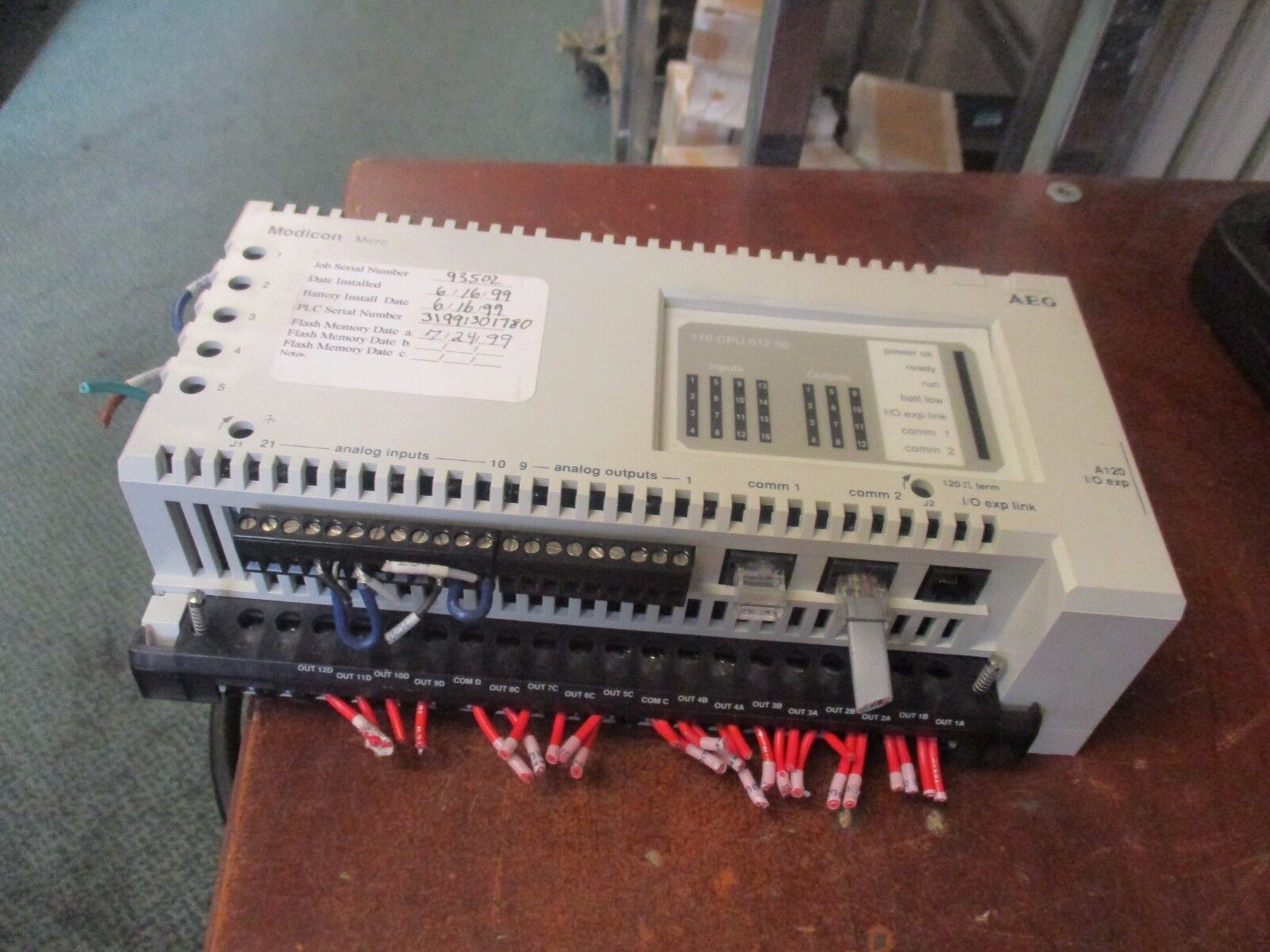 AEG/Schneider Automation Micro GPU DC PS ANIO DC In REL 110 CPU 612 00 Used
