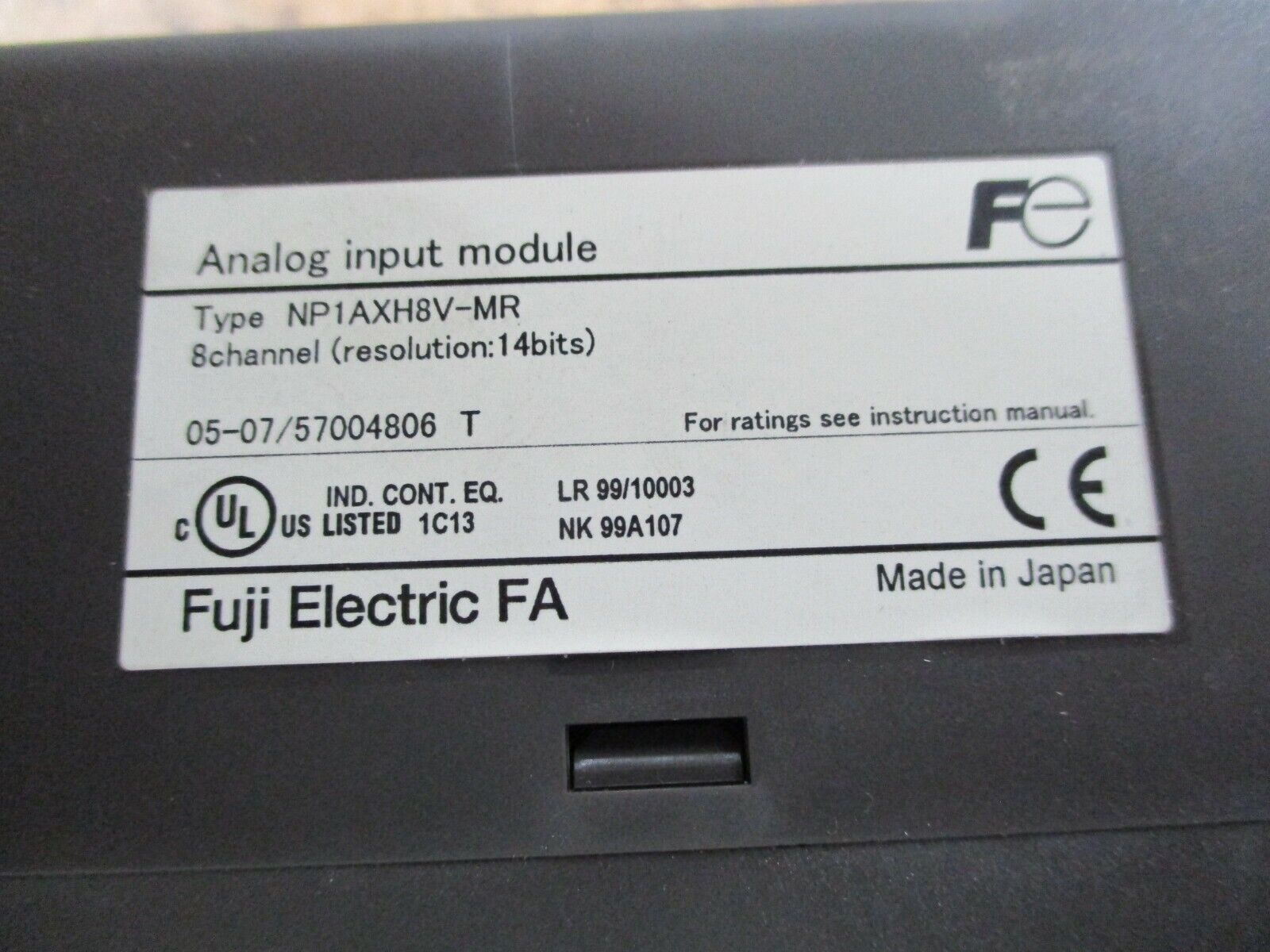 Fuji Electric Analog Input Module NP1AXH8V-MR 8-Channel Resolution:14 Bits Used