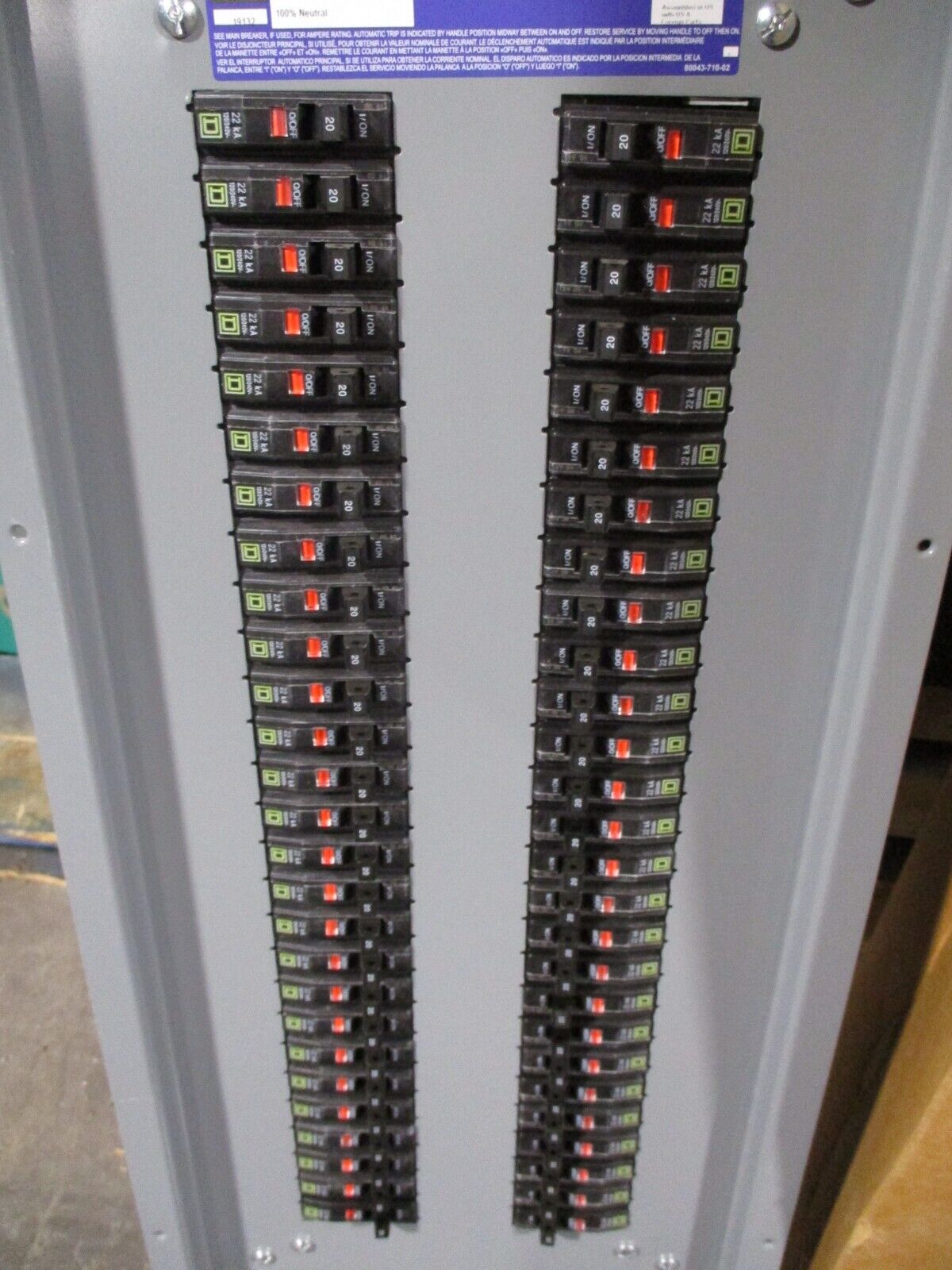 Square D Main Lug NQ Panelboard Interior 12419013650130001 400A 208Y/120V 3Ph 4W