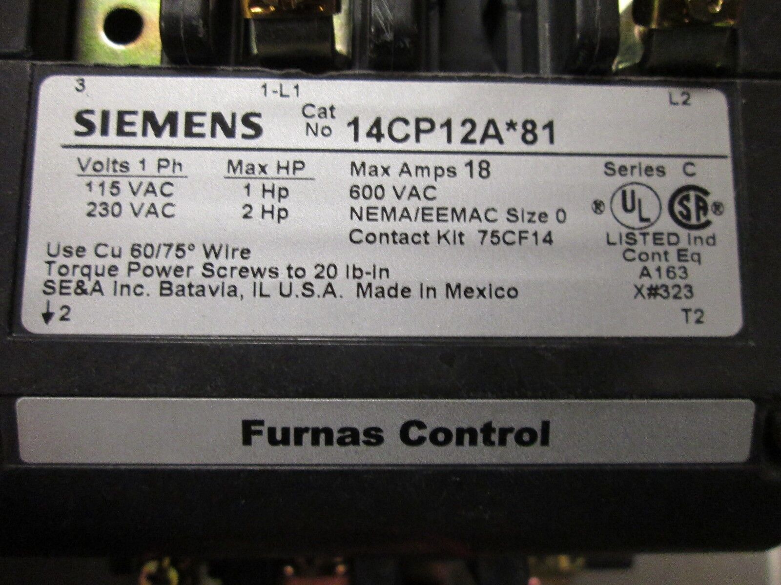 Siemens Stainless Steel Enclosed Starter 14CP12WF81 Size 0 14CP12A*81 Used