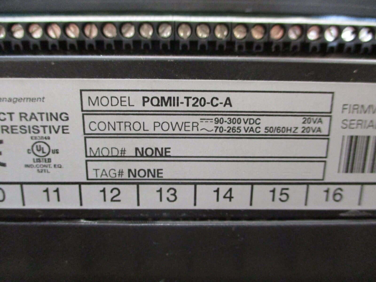 GE PQM II Power Quality Meter PQMII-T20-C-A 20VA 90-300VDC 70-265VAC Used