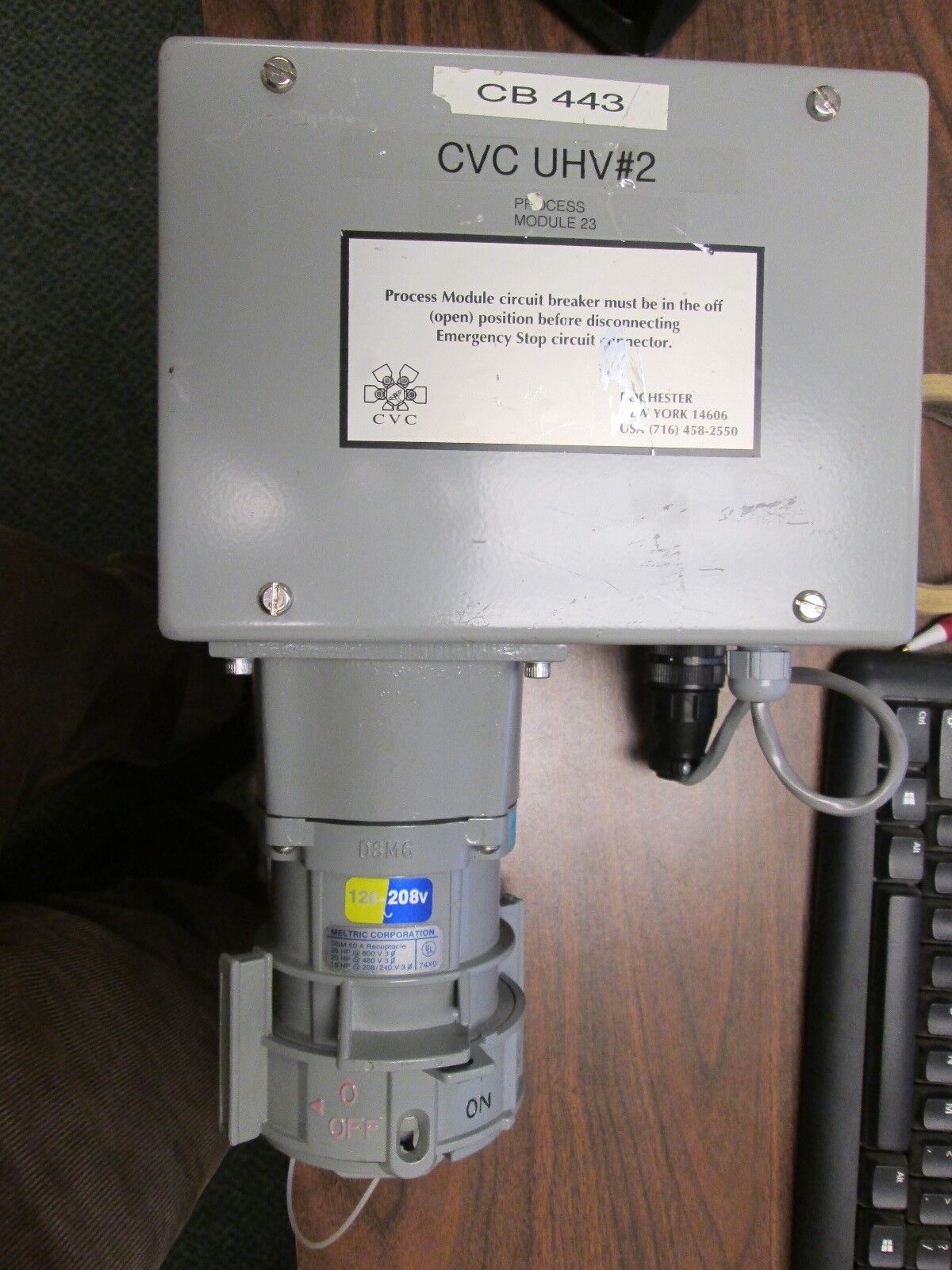 Meltric Receptacle w/ Base 89-60167-080 60A 120/208V 3Ph