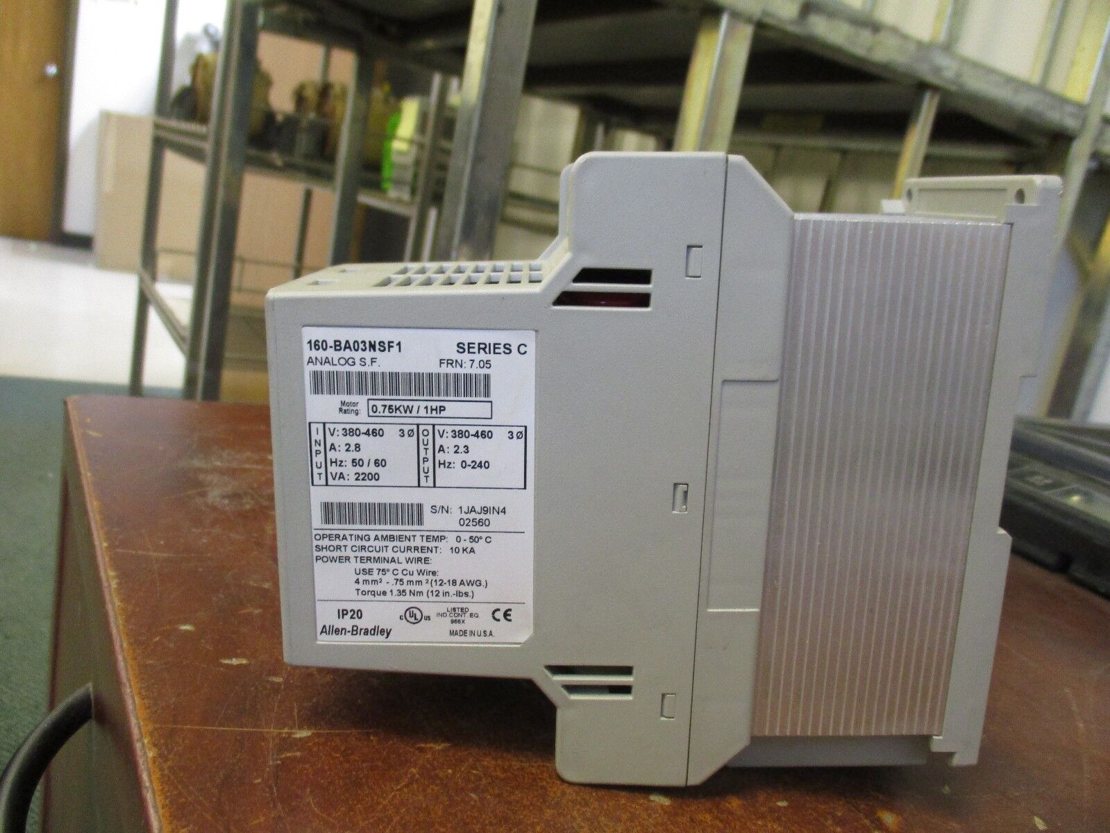 Allen-Bradley Smart Speed Controller 160-BA03NSF1 1HP FRN: 7.05 Used