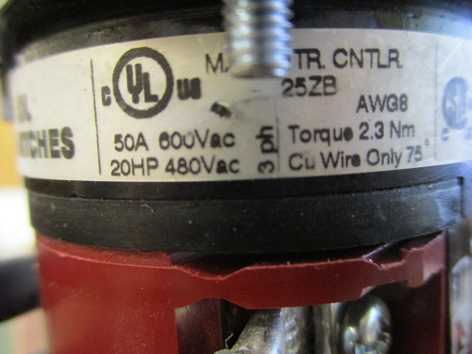 Control Switches Rotary Manual Motor Controller 25ZB 50A 600V Used