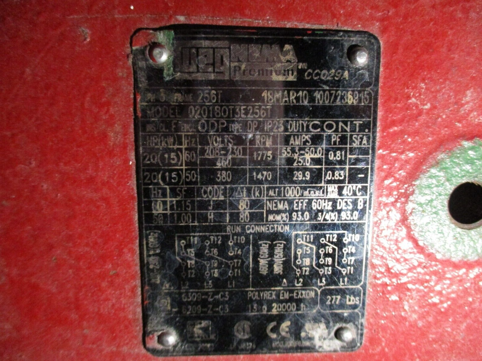 Bell & Gossett Pump 1510 BF 9 5BC 20HP 1800RPM 1140 GPM 50ft Head 175 PSI Used