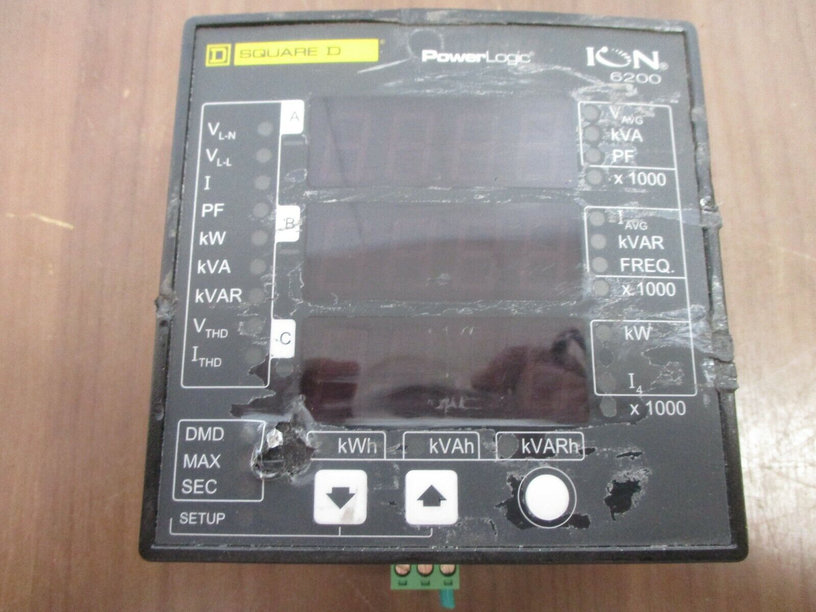 Square D PowerLogic ION 6200 Power Meter S620BA0A00 *Scratched / Ruffed Up* Used