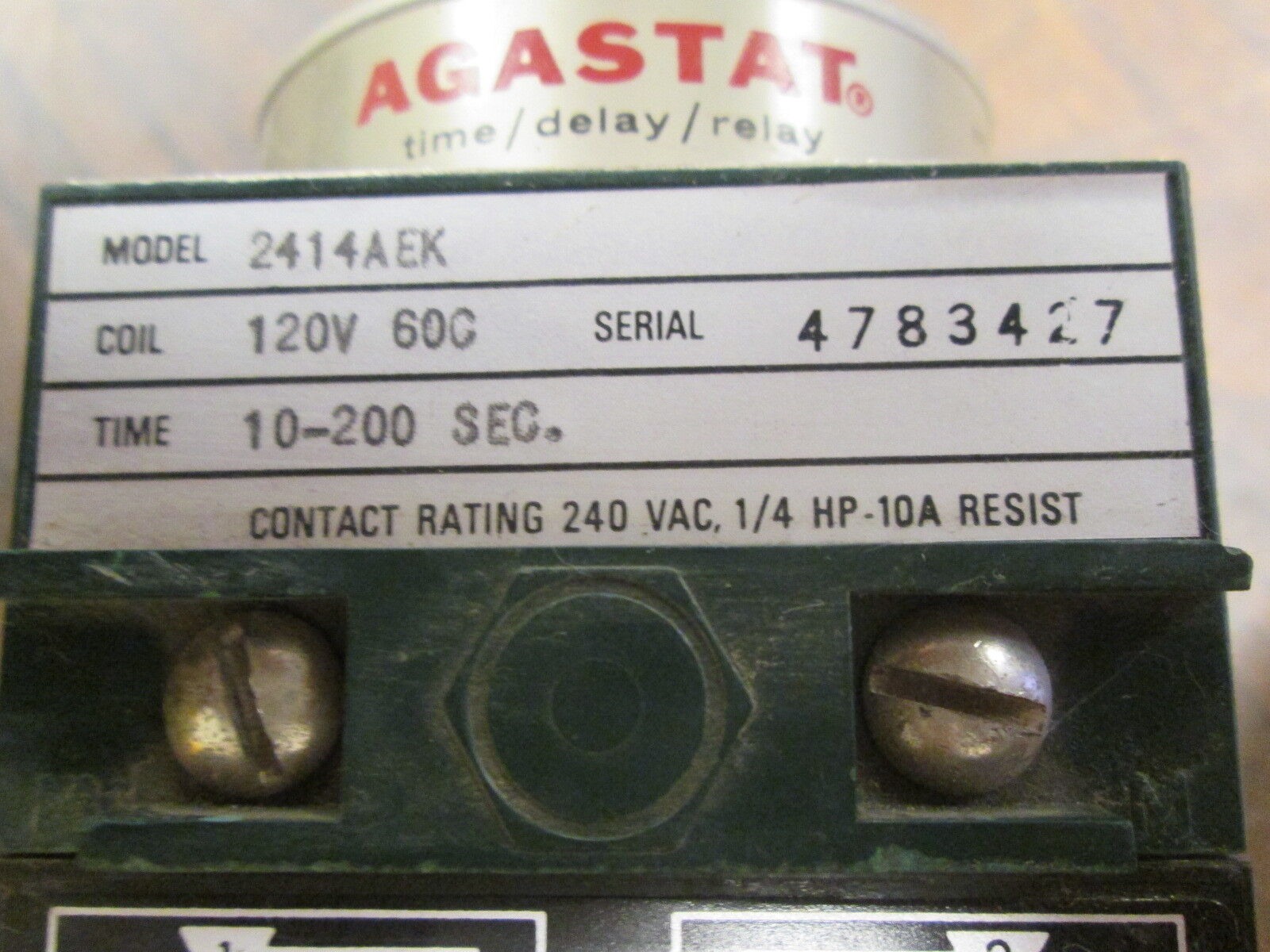 Agastat Time Delay Relay 2414AEK 120V Coil Range: 10-200 sec Used