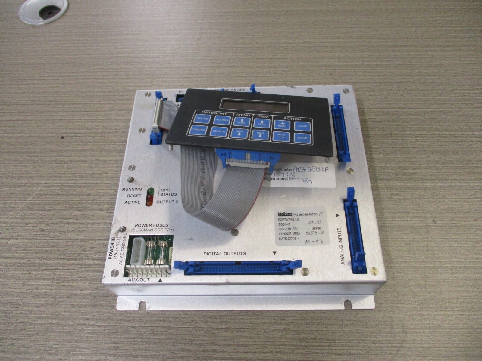 MCQUAY / DAIKIN CHILLER CONTROL MOD 860-654873B-50 BOARD: 500-000280-00 REV E MCQUAY / DAIKIN CHILLER CONTROL MOD 860-654873B-50 BOARD: 500-000280-00 REV E