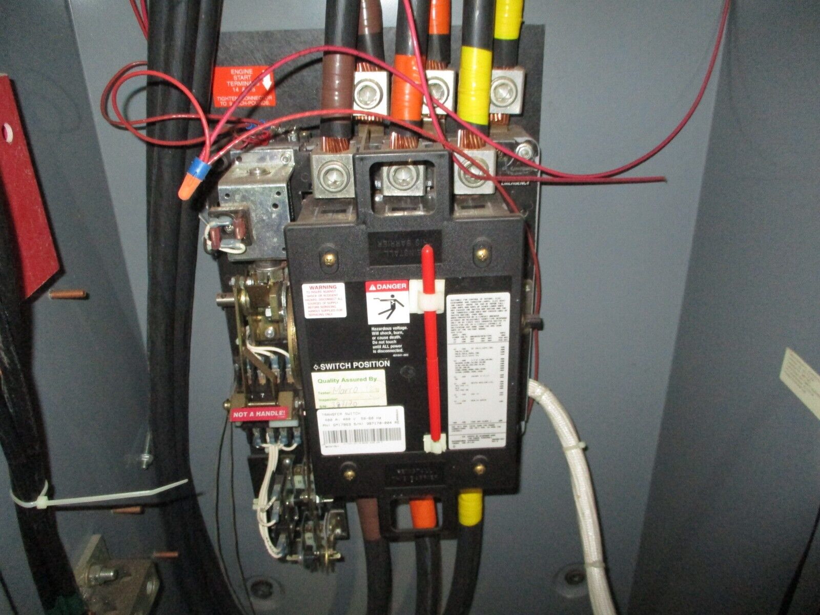 Kohler Automatic Transfer Switch KCT-AMTA-0400S 400A 480V 3Ph 4W 3P 60Hz Used