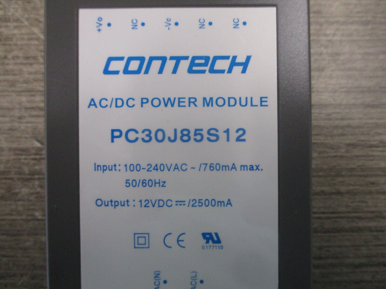 Contech AC/DC Power Module PC30J85S12 Input: 100-240VAC 50/60Hz 760mA