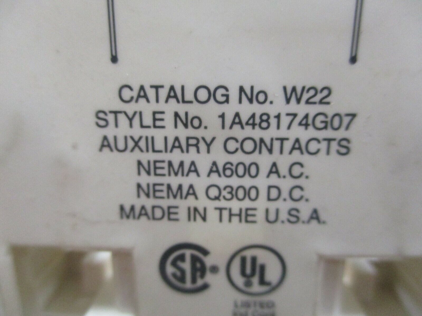 Westinghouse Aux Contact Kit W22 2NO & 2NC *Missing (1) Terminal Screw* Used