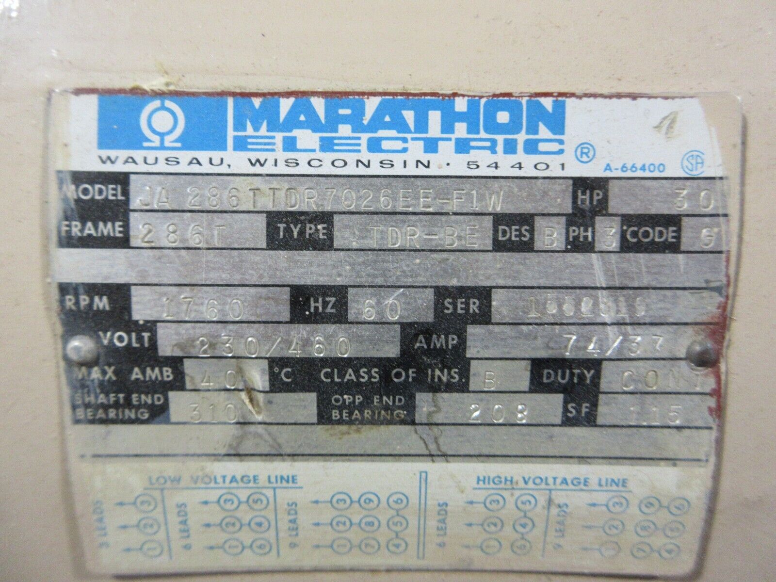 Bell & Gossett 6X6X12 Pump VSC-S 10-3/4 BFW RHR Q62901 30HP 540GPM 1750RPM Used