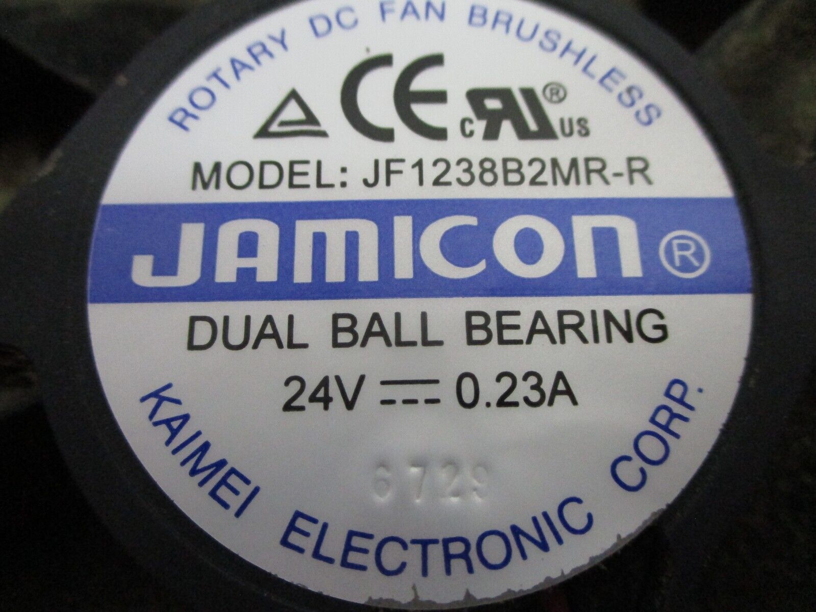 Kaimei Jamicon Rotary DC Fan JF1238B2MR-R 24VDC 0.23A Used